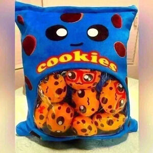 🍪 Large stuffed Chocolate chip bag of cookies w/ emoji faces, full of love ❤️